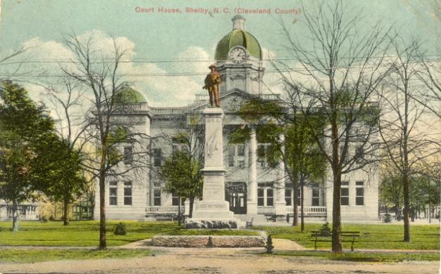 1907 Courthouse Monument view postcard
